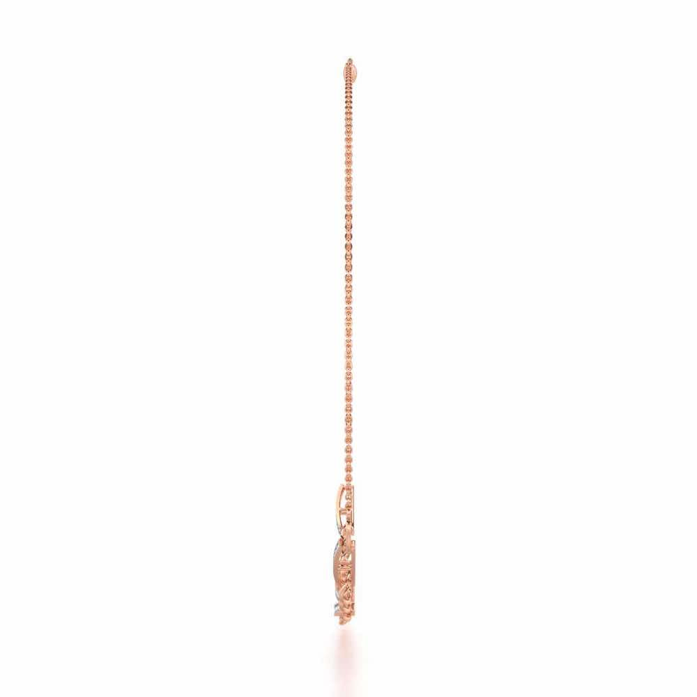 Surreal Twnining Silver Necklace - Rose Gold - Image 4