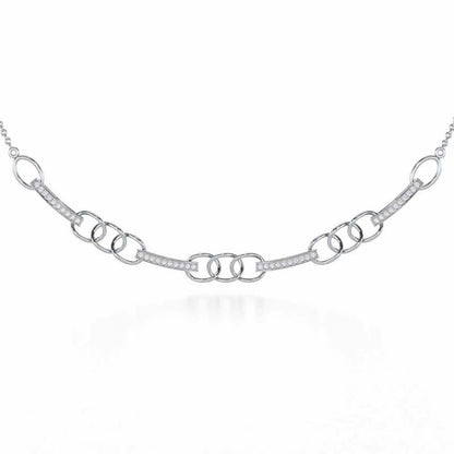 Surreal Twnining Silver Necklace - White Gold - Image 1