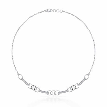 Surreal Twnining Silver Necklace - White Gold - Image 2