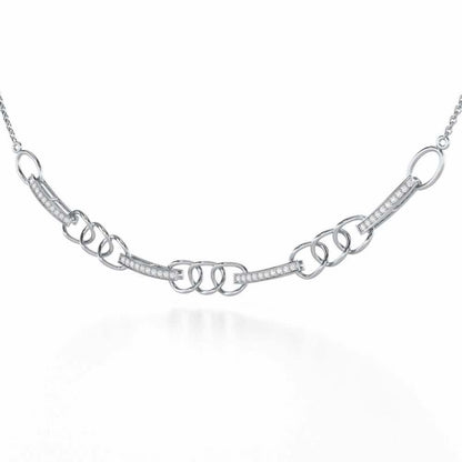 Surreal Twnining Silver Necklace - White Gold - Image 3