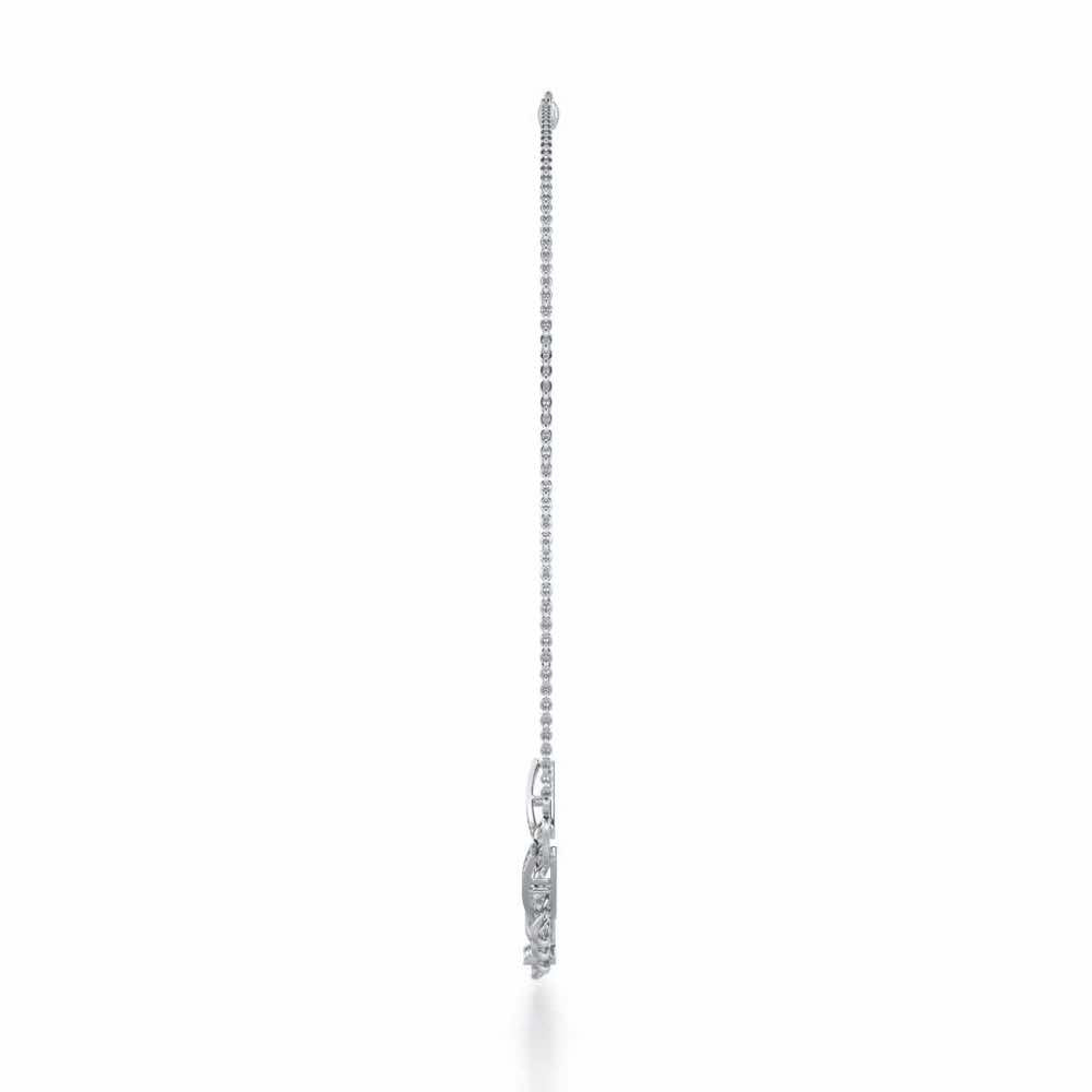 Surreal Twnining Silver Necklace - White Gold - Image 4