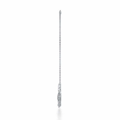 Surreal Twnining Silver Necklace - White Gold - Image 4