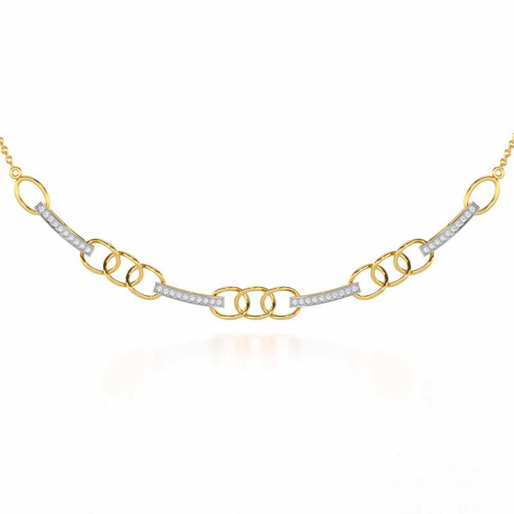 Surreal Twnining Silver Necklace - Yellow Gold - Image 1