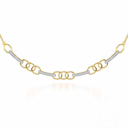 Surreal Twnining Silver Necklace - Yellow Gold - Image 1