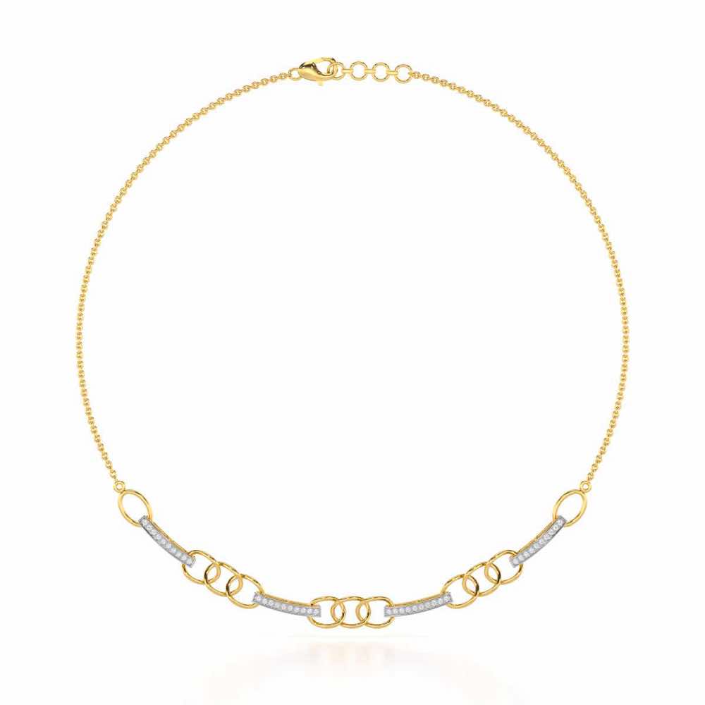Surreal Twnining Silver Necklace - Yellow Gold - Image 2