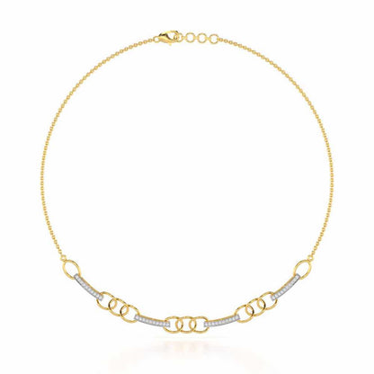 Surreal Twnining Silver Necklace - Yellow Gold - Image 2