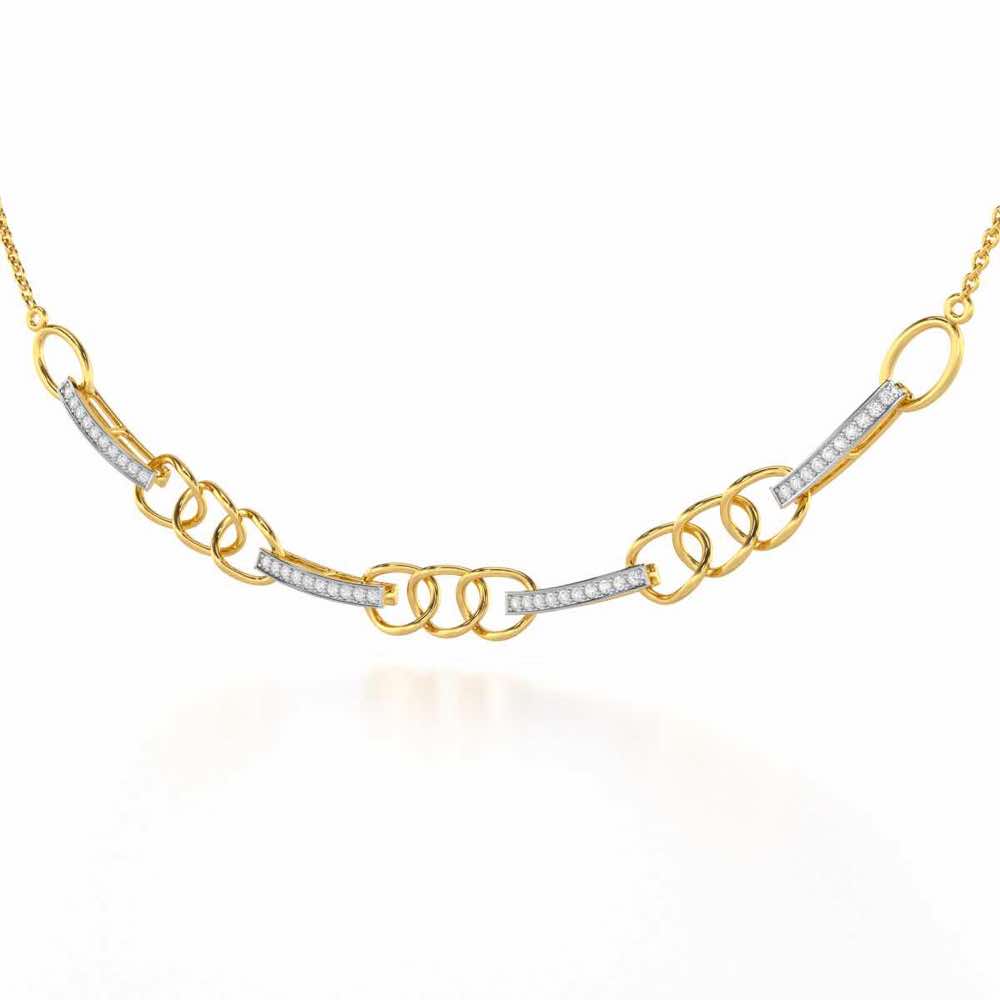 Surreal Twnining Silver Necklace - Yellow Gold - Image 3