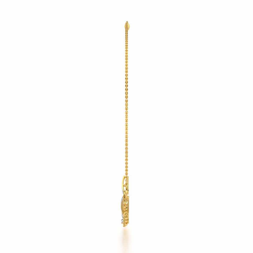 Surreal Twnining Silver Necklace - Yellow Gold - Image 4