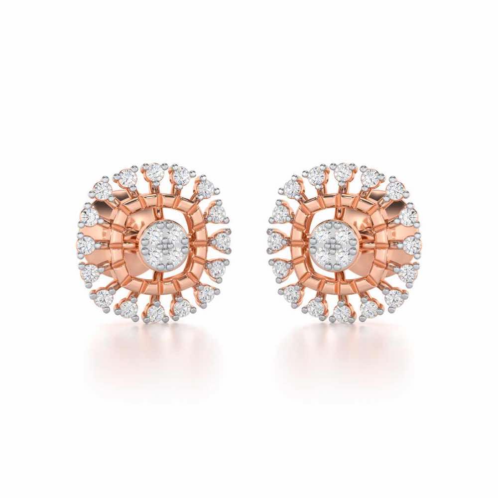 Surreal Vision Silver Earrings - Rose Gold - Image 1