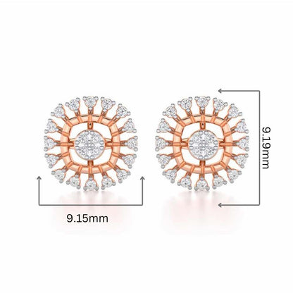 Surreal Vision Silver Earrings - Rose Gold - Image 2