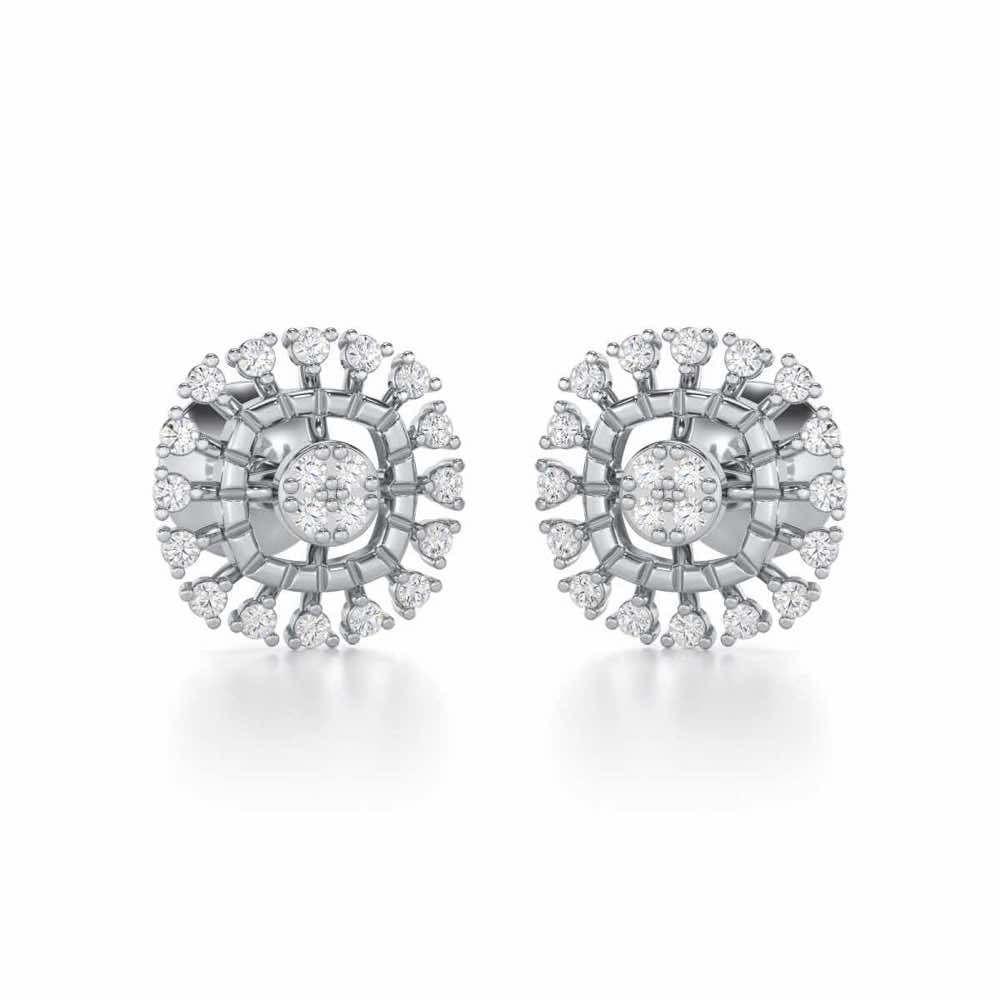Surreal Vision Silver Earrings - White Gold - Image 1