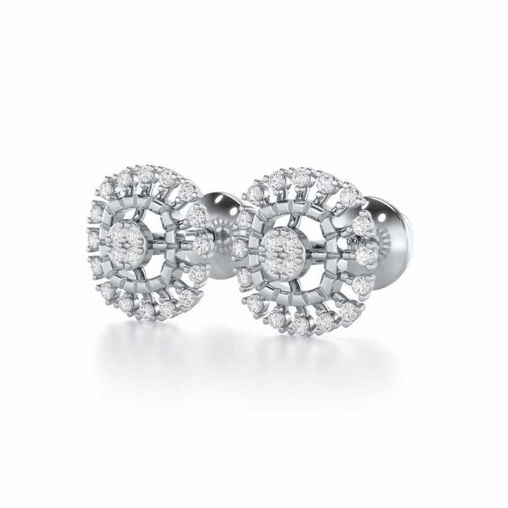 Surreal Vision Silver Earrings - White Gold - Image 3