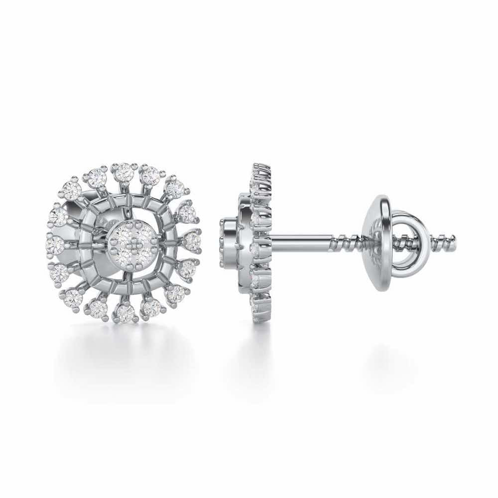 Surreal Vision Silver Earrings - White Gold - Image 4