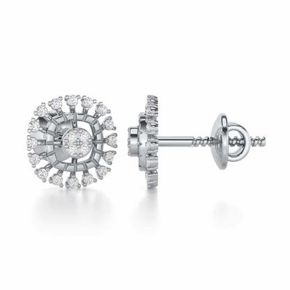 Surreal Vision Silver Earrings - White Gold - Image 4