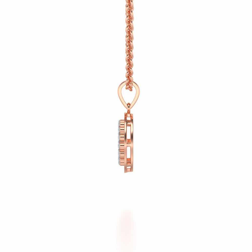 Surround Heart Silver Pendant - Rose Gold - Image 3