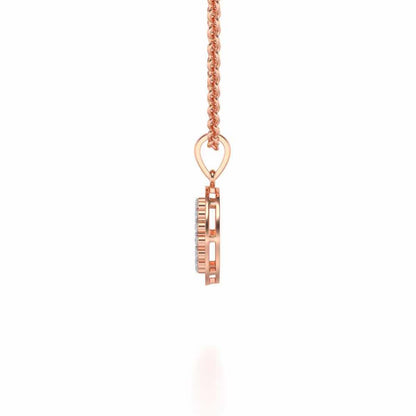 Surround Heart Silver Pendant - Rose Gold - Image 3