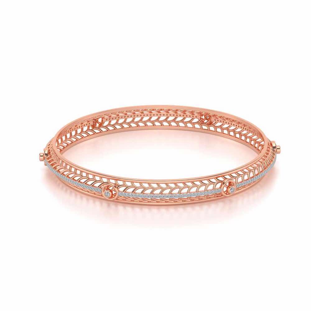 Sutbtle Glow Silver Bangles - Rose Gold - Image 2