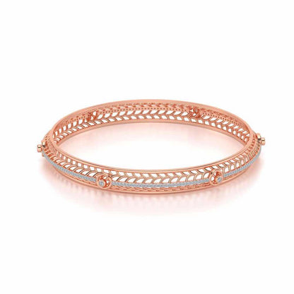 Sutbtle Glow Silver Bangles - Rose Gold - Image 2