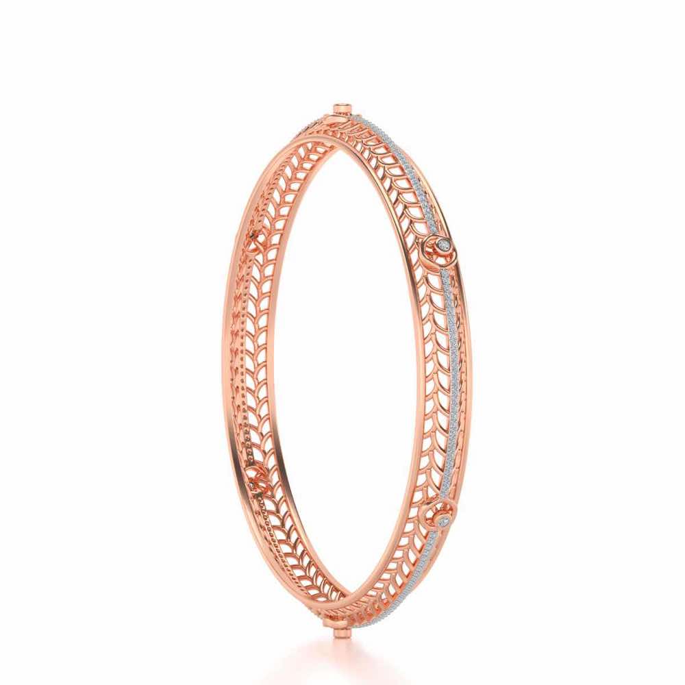 Sutbtle Glow Silver Bangles - Rose Gold - Image 3