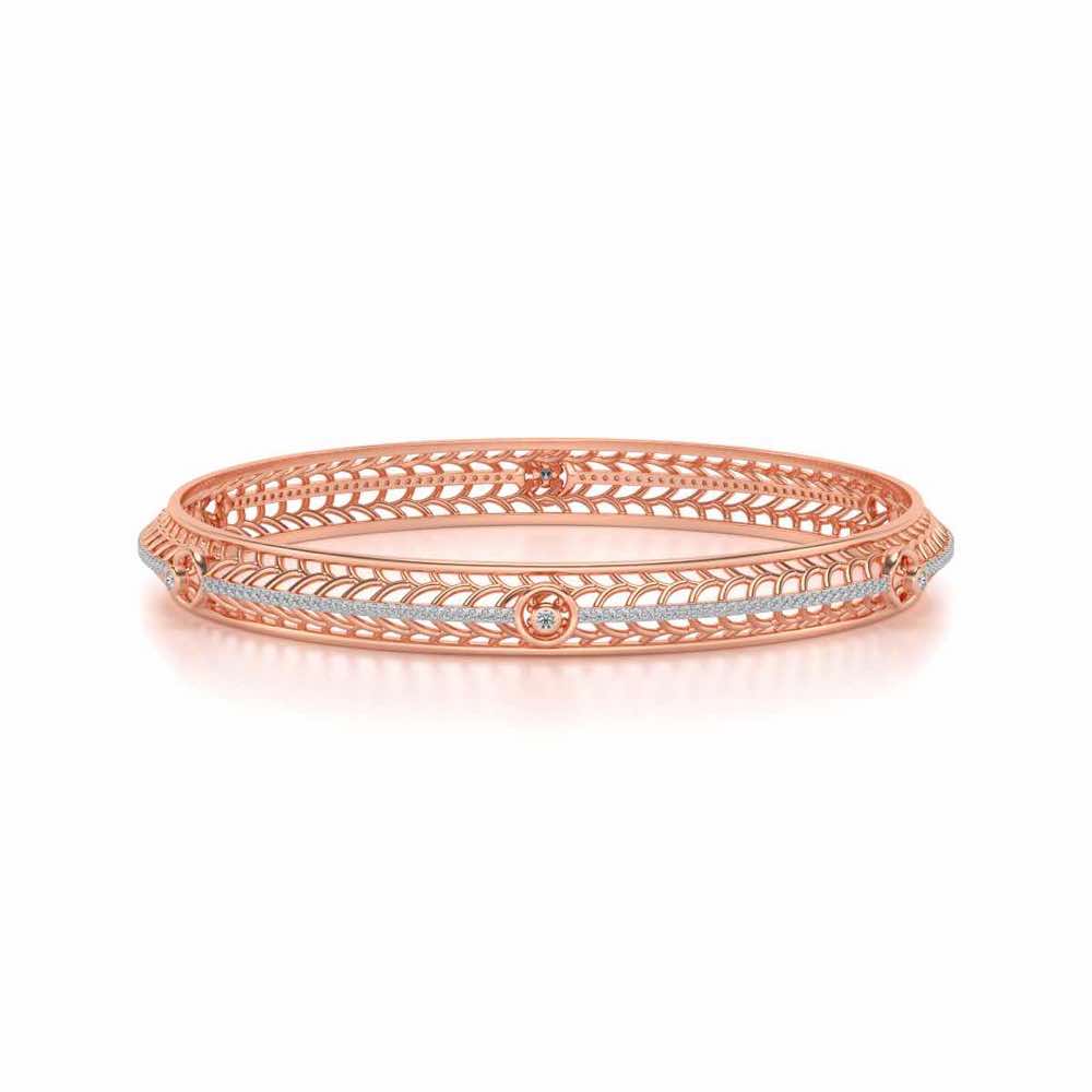 Sutbtle Glow Silver Bangles - Rose Gold - Image 4