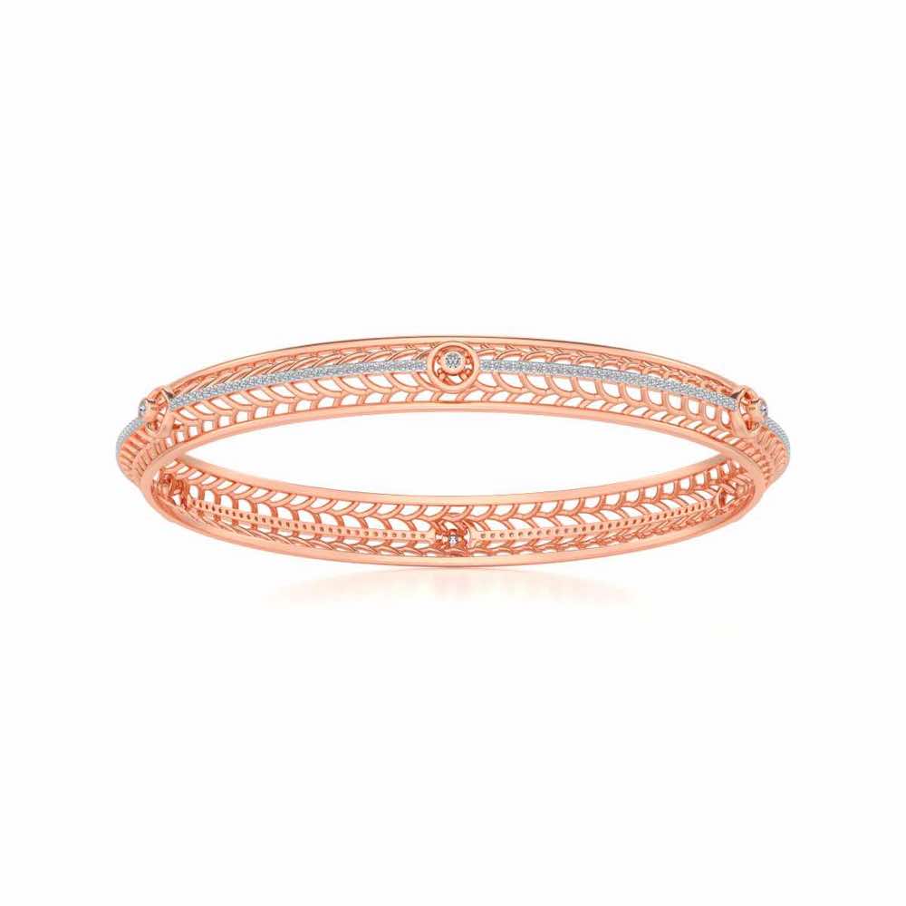 Sutbtle Glow Silver Bangles - Rose Gold - Image 5