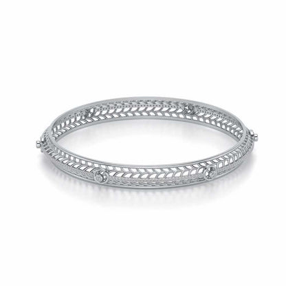 Sutbtle Glow Silver Bangles - White Gold - Image 2