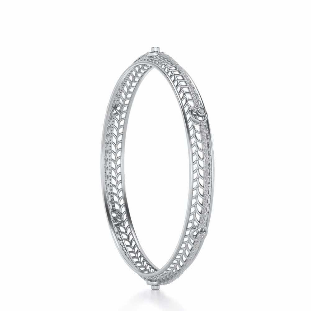 Sutbtle Glow Silver Bangles - White Gold - Image 3