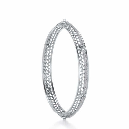 Sutbtle Glow Silver Bangles - White Gold - Image 3