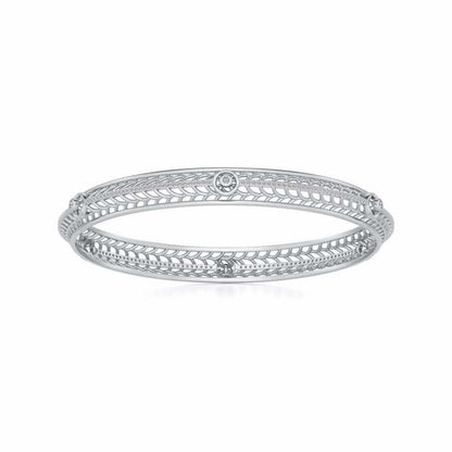 Sutbtle Glow Silver Bangles - White Gold - Image 5
