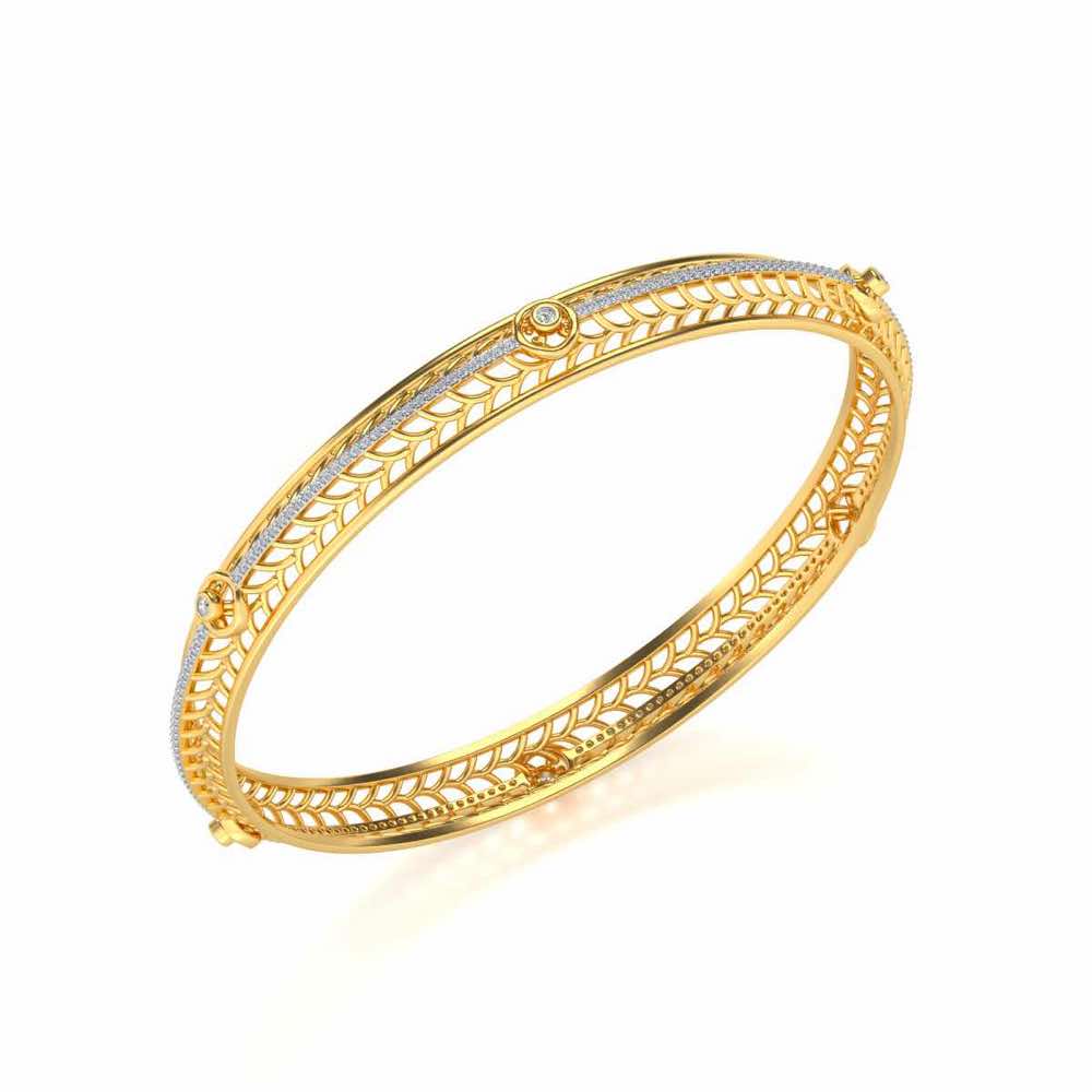 Sutbtle Glow Silver Bangles - Yellow Gold - Image 1