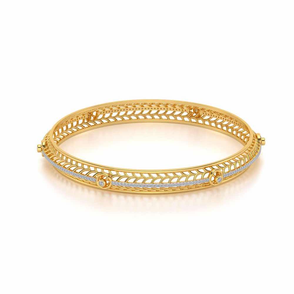 Sutbtle Glow Silver Bangles - Yellow Gold - Image 2