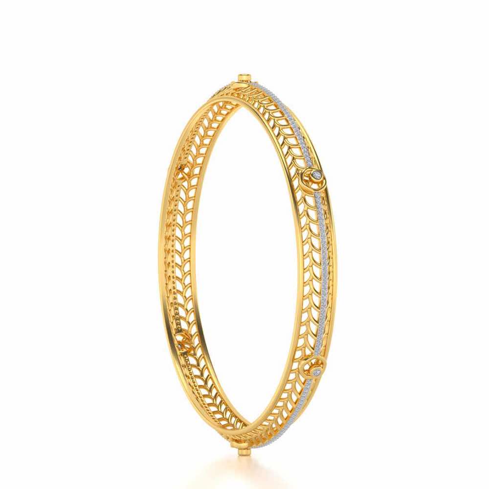 Sutbtle Glow Silver Bangles - Yellow Gold - Image 3