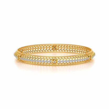 Sutbtle Glow Silver Bangles - Yellow Gold - Image 4