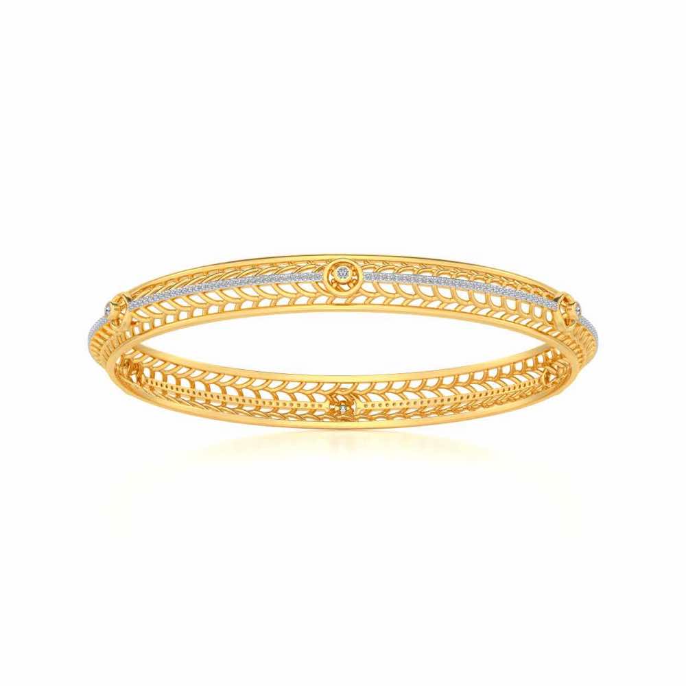 Sutbtle Glow Silver Bangles - Yellow Gold - Image 5