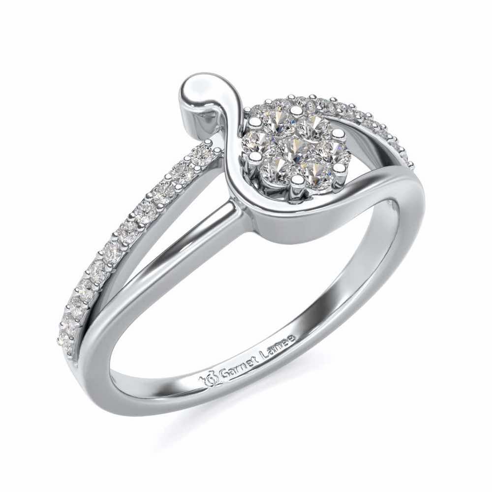 Swan Lake Silver Ring - White Gold - Image 1