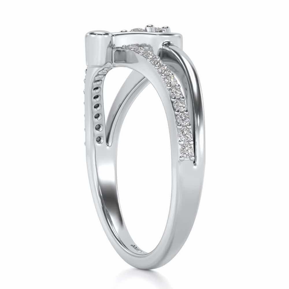 Swan Lake Silver Ring - White Gold - Image 3