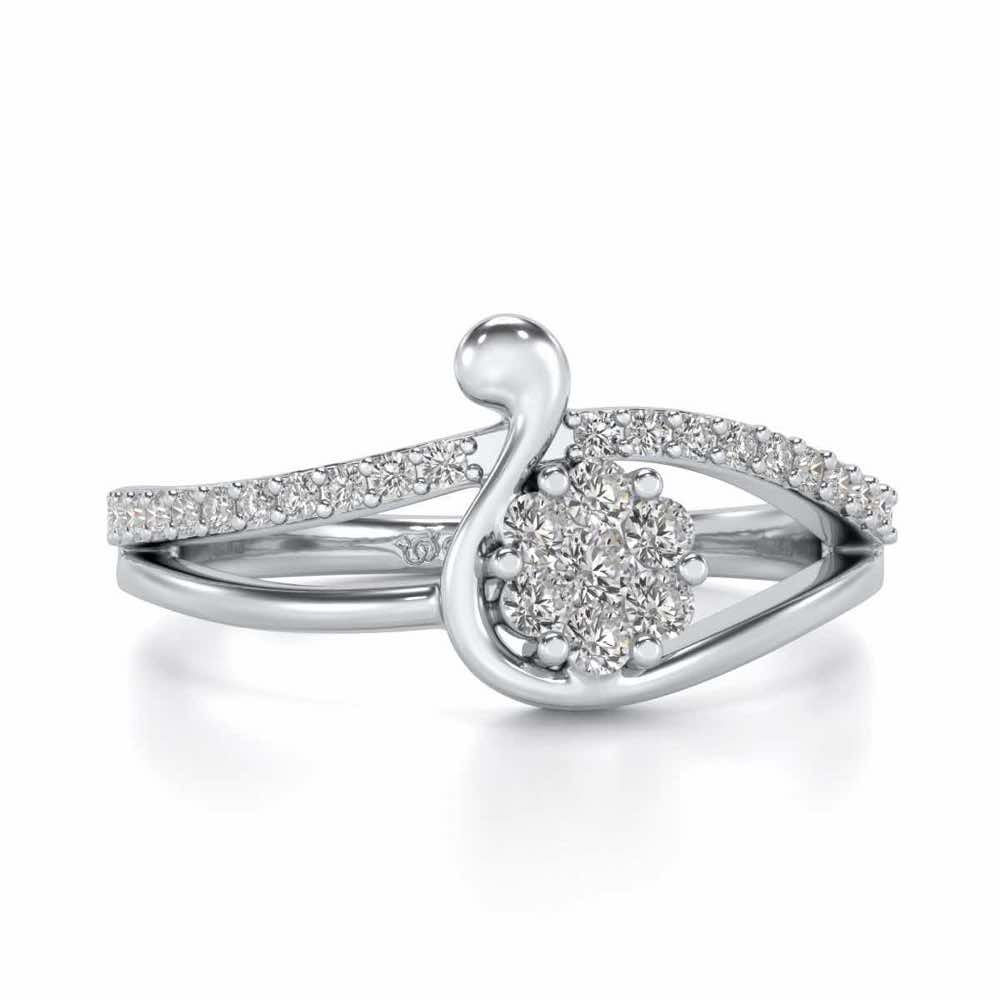 Swan Lake Silver Ring - White Gold - Image 4