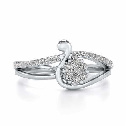 Swan Lake Silver Ring - White Gold - Image 4