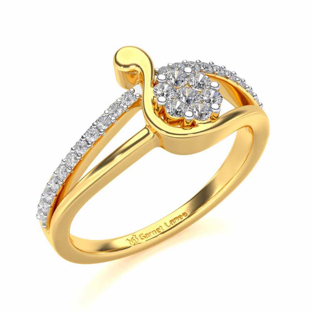 Swan Lake Silver Ring - Yellow Gold - Image 1