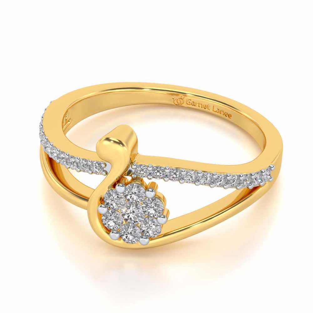 Swan Lake Silver Ring - Yellow Gold - Image 2