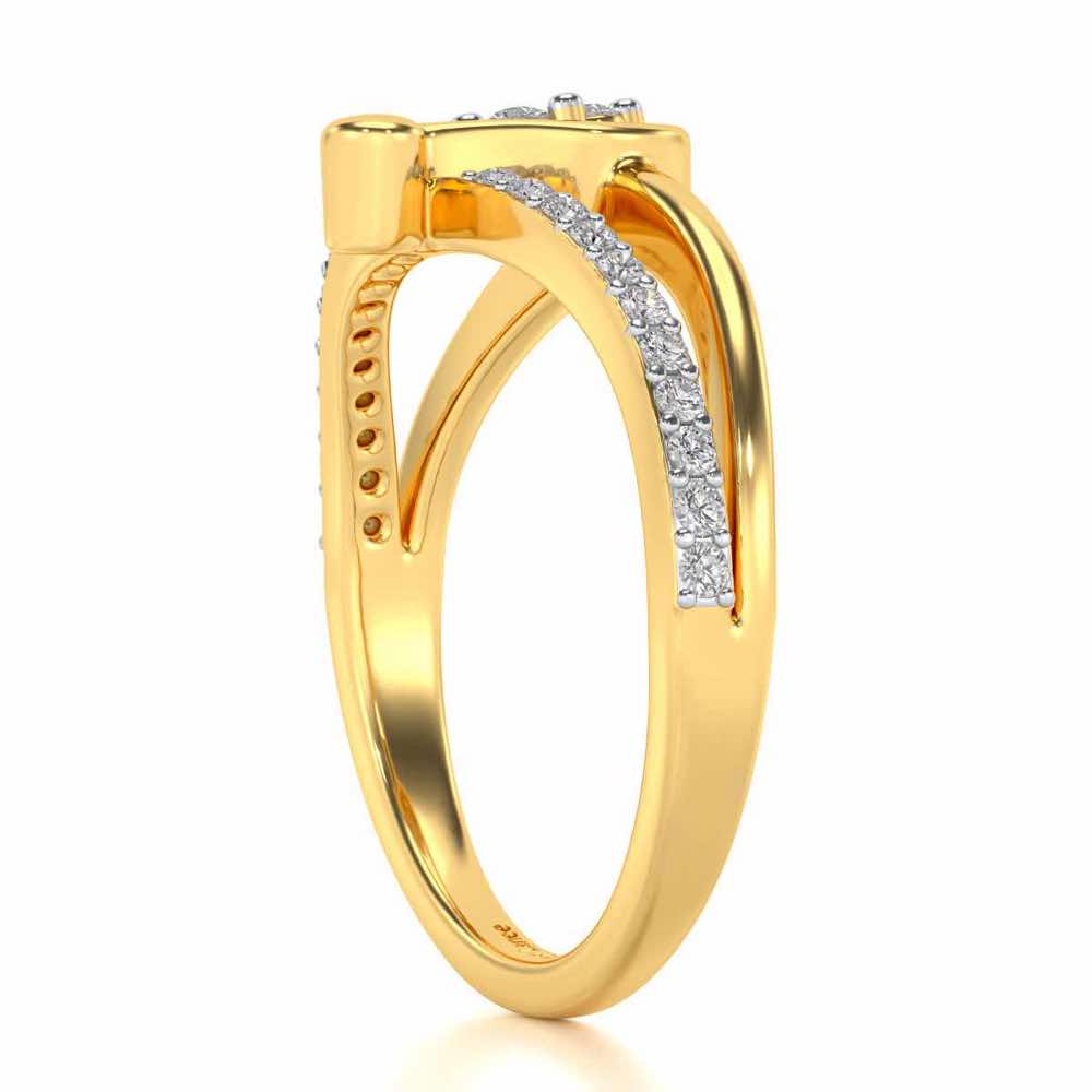 Swan Lake Silver Ring - Yellow Gold - Image 3