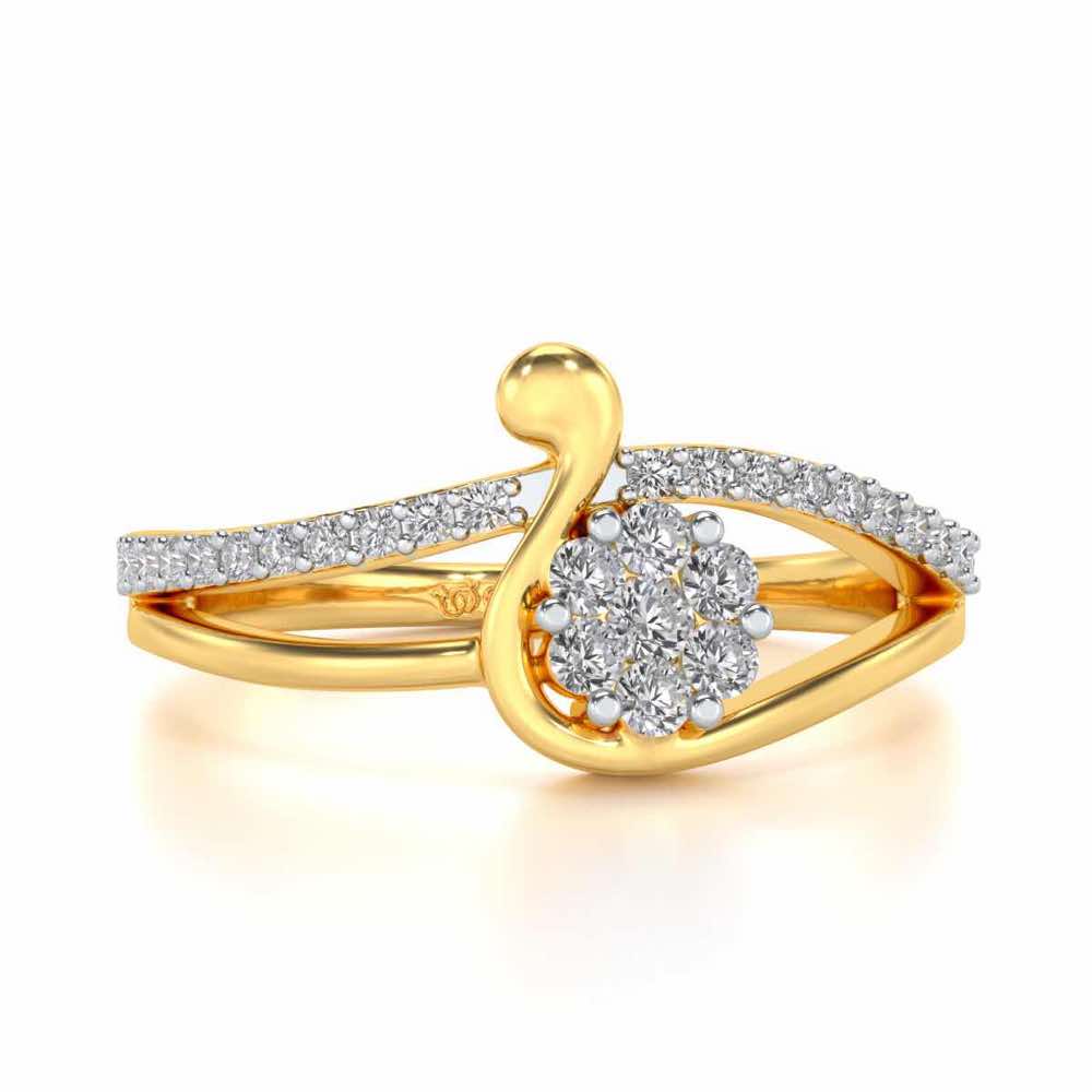 Swan Lake Silver Ring - Yellow Gold - Image 4
