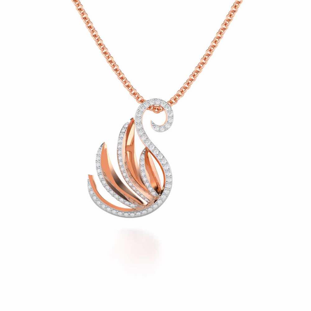 Swan Rhythm Silver Pendant - Rose Gold - Image 1