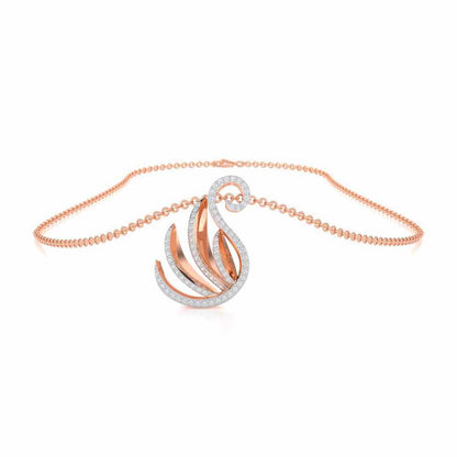 Swan Rhythm Silver Pendant - Rose Gold - Image 3