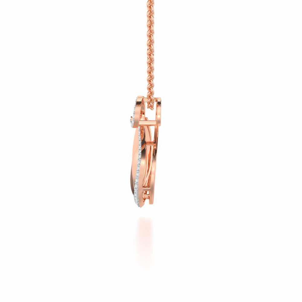 Swan Rhythm Silver Pendant - Rose Gold - Image 4