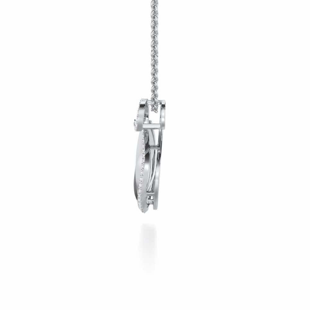 Swan Rhythm Silver Pendant - White Gold - Image 4