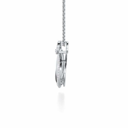 Swan Rhythm Silver Pendant - White Gold - Image 4