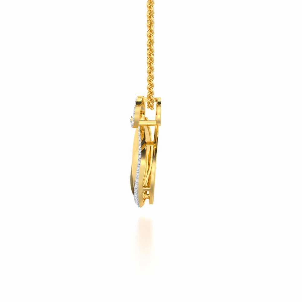 Swan Rhythm Silver Pendant - Yellow Gold - Image 4