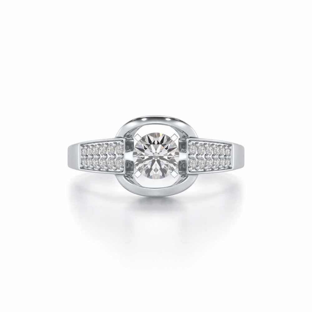 Swapan Solitaire Ring - White Gold - Image 4