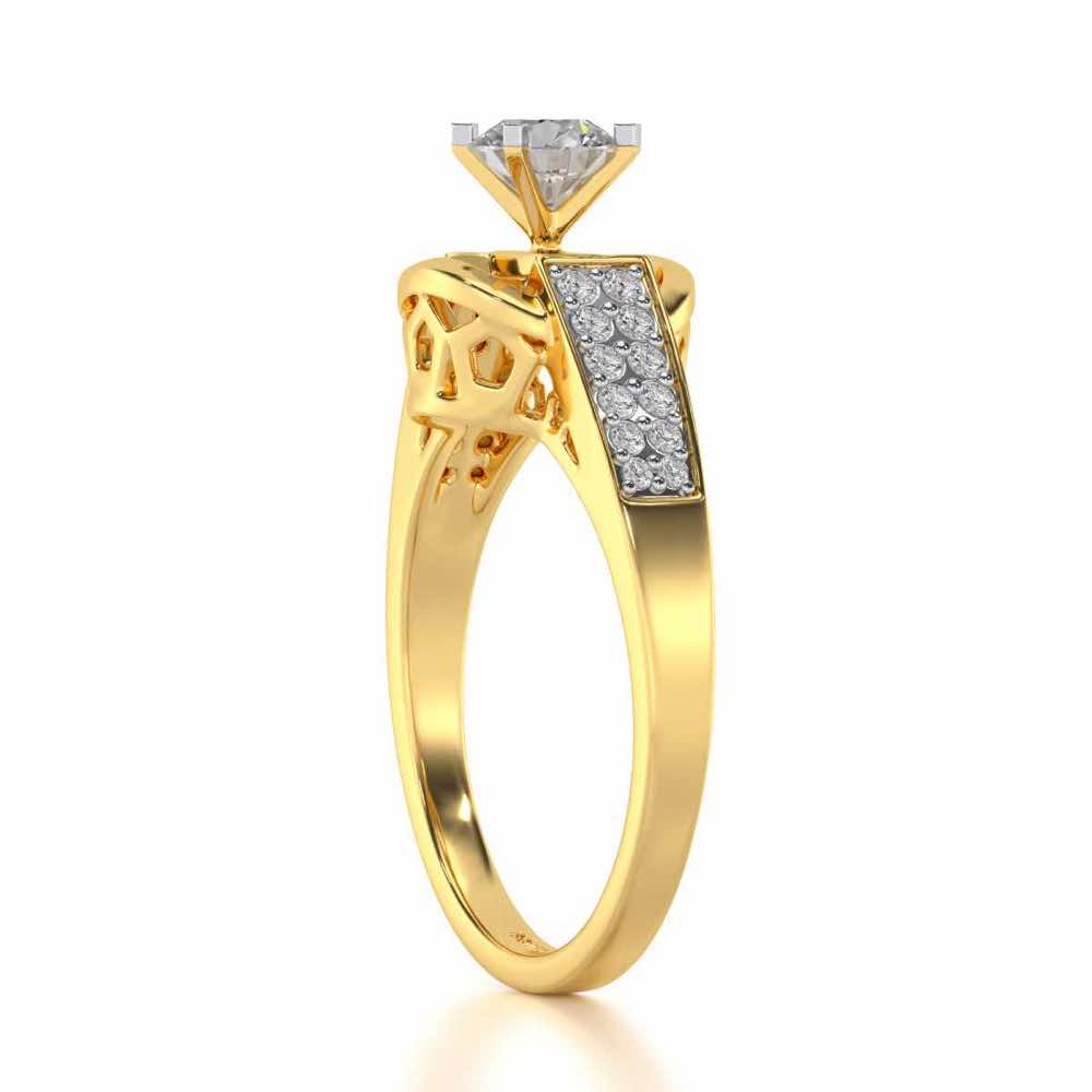 Swapan Solitaire Ring - Yellow Gold - Image 3